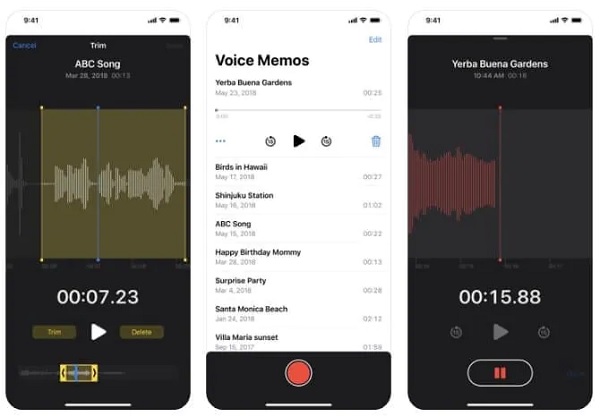 Application d'enregistrement audio de mémos vocaux