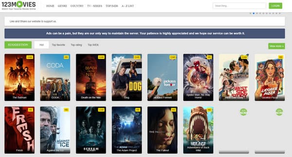 123Movies-Website wie Megashare