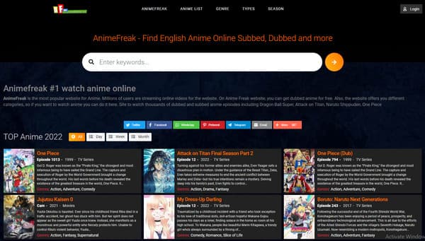 Trang web AnimeFreak Giống như AnimeUltima