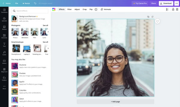 Улучшение качества изображения Canva