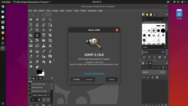 Recortes de GIMP Linux