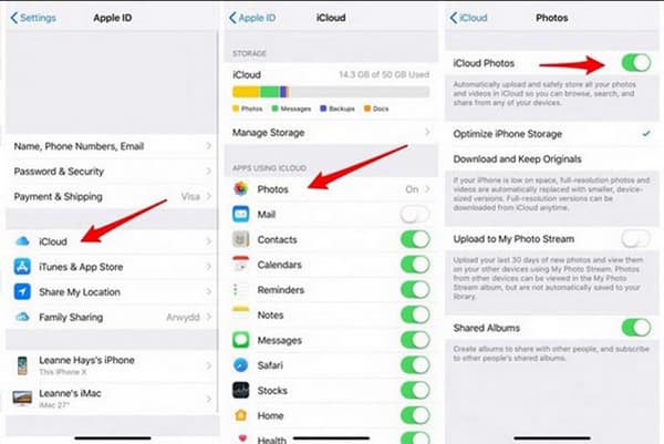 iPhone Settings iCloud Photos