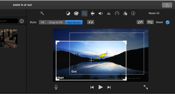 Кен Бернс Увеличьте изображение iMovie