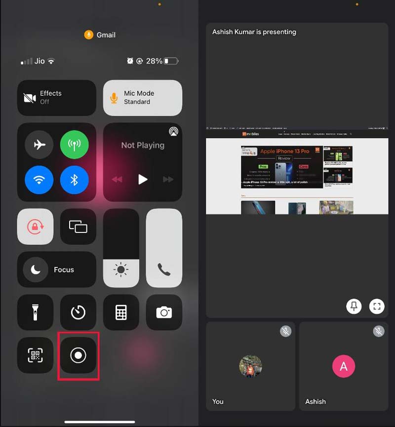 سجل جوجل اجتماع iPhone