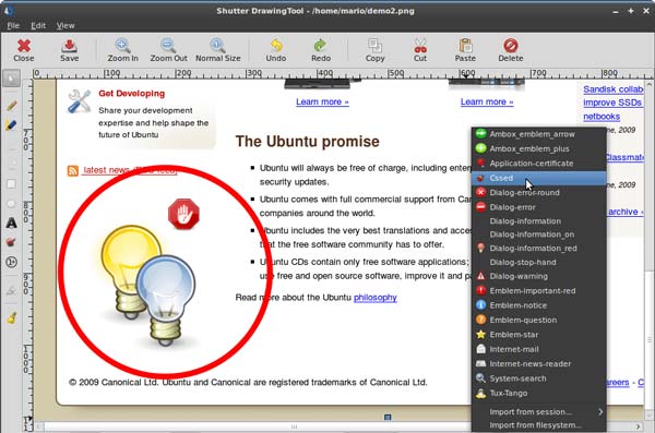 ภาพหน้าจอของชัตเตอร์ Linux