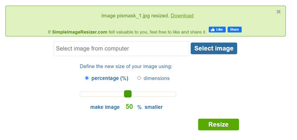 Téléchargement du bouton de redimensionnement d'image simple