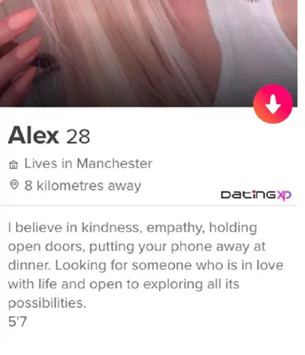 Biografia Tinder Alex