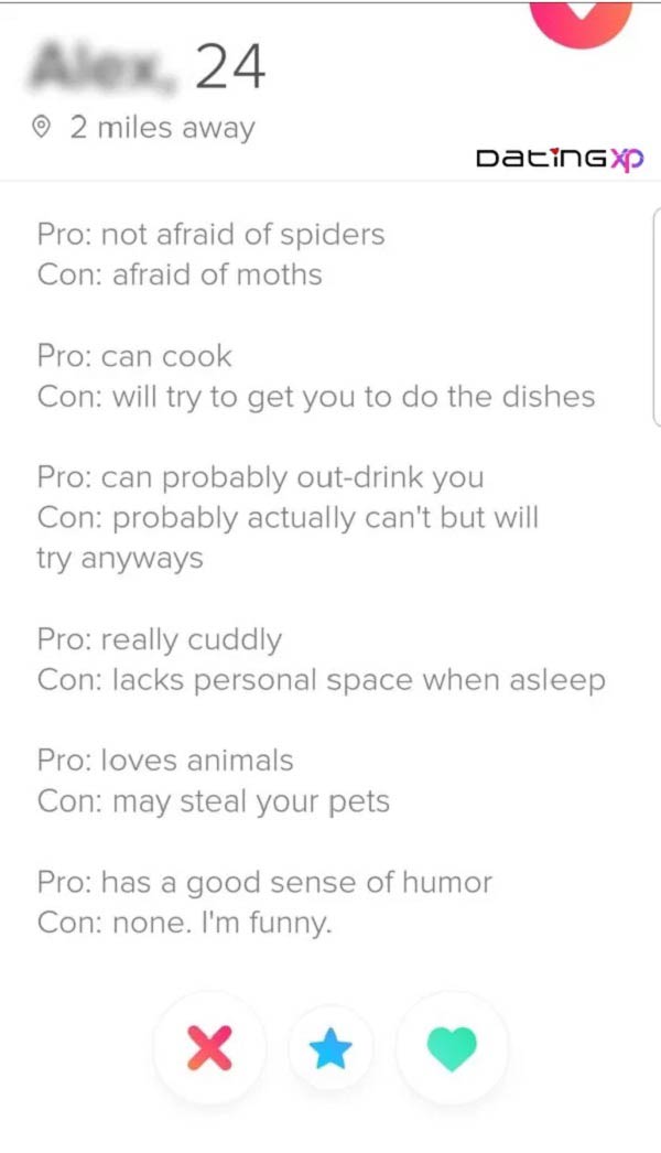 Biografías de Tinder Alexx