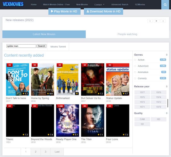 Vexmovies webhely, mint a Vumoo