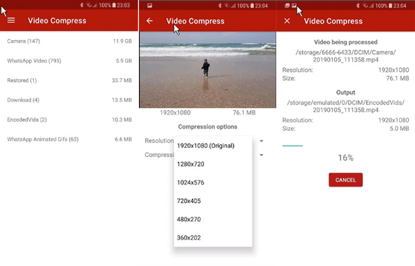 Comprimi video Compressore video