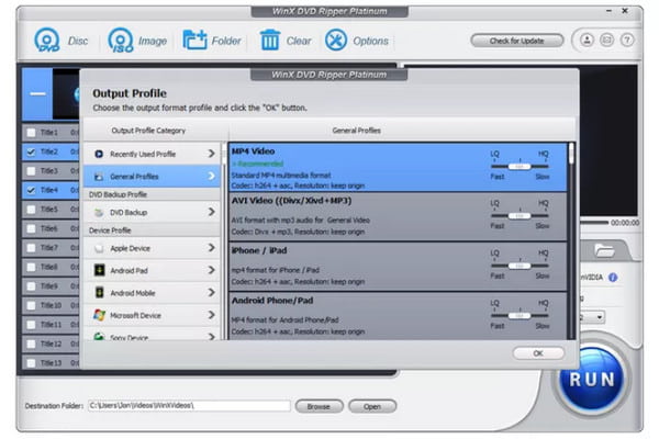 โปรแกรม WinX DVD Ripper Platinum ISO เป็น VOB Free Converter