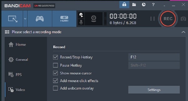 Bandicam Windows 8 屏幕录像机