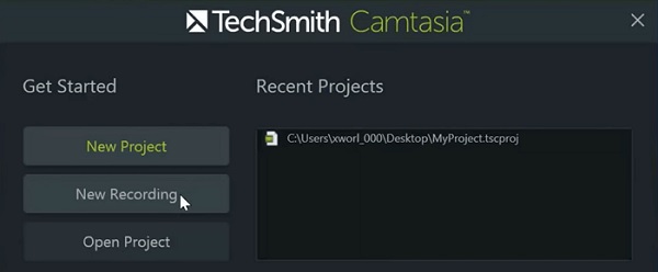 מקליט מסך של Camtasia Windows 8