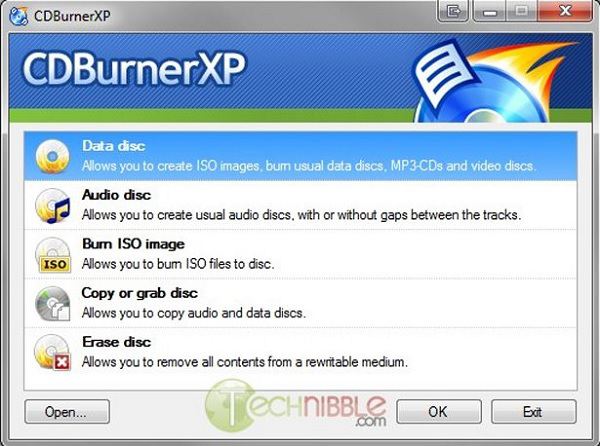 برنامج CDVBurnerXP مثل IMGburn