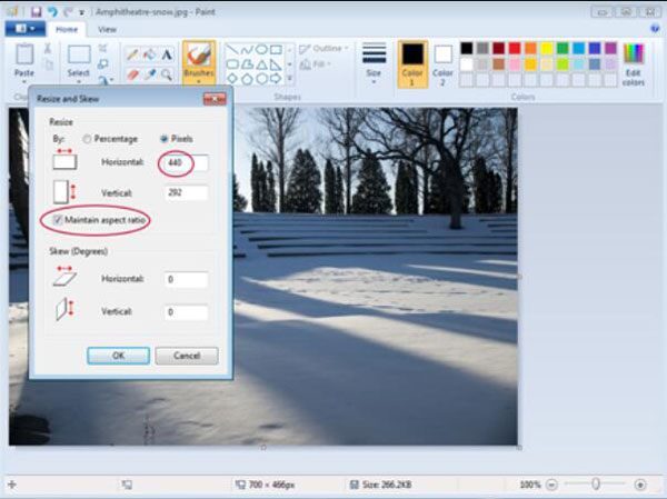 how to increase size of image using paint