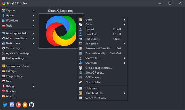 ShareX Windows 8 Screen Recorder