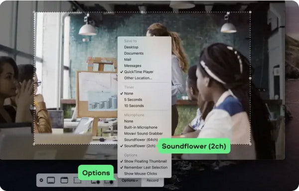 SoundFlower Quicktime הקלט אודיו ב-Mac