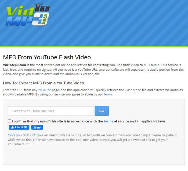 Сайт VidtoMP3 похож на FLV2MP3
