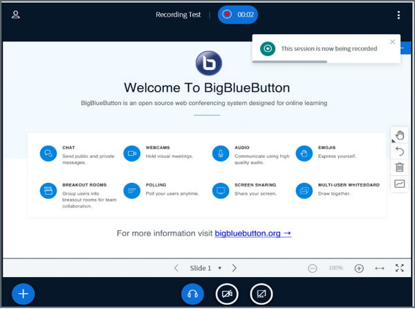 BigBlueButton अधिसूचना लाल चिह्न