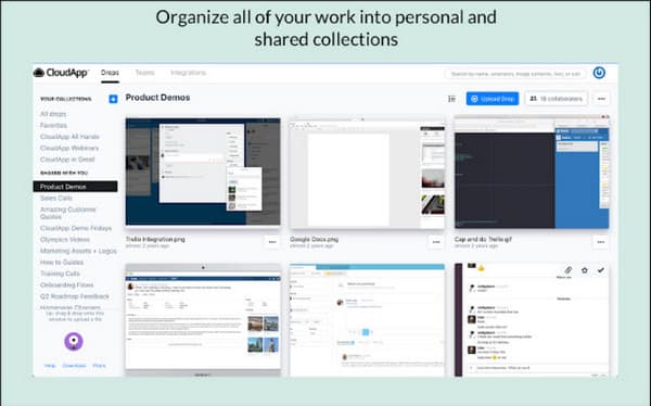 CloudApp מקליט מסך צילומי מסך מקליט WEBM