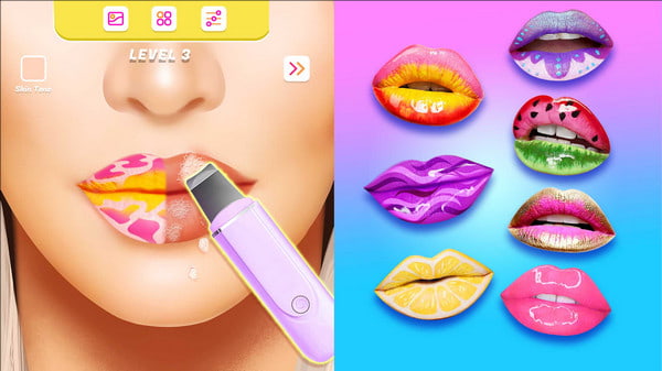 Lip Art Makeup Artist Juego de vestir a Barbie