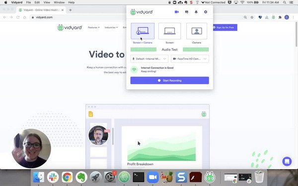 Registratore WEBM Vidyard Video e Rcreen Recorder