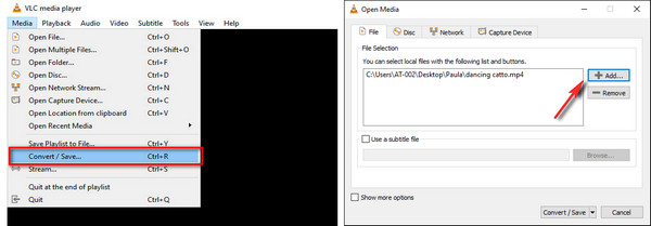 VLC Media Convert Save Add Videos