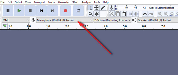 Audacity Mic Icon Record MP3 Mac'te