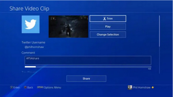 PS4 שתף וידאו קליפ הקלט את 30 השניות האחרונות ב-PS4