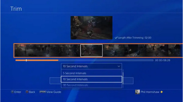 PS4 Trim Intervals Last 30 Seconds on PS4