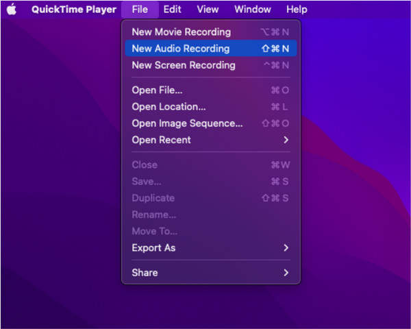 Quicktime New Audio Recording Record MP3 on Mac