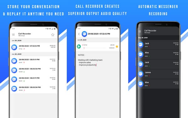 บันทึกการโทรของ Messenger การโทร WhatsApp Call Recorder