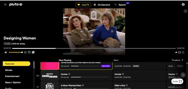 Nettsteder som TVMuse Pluto TV