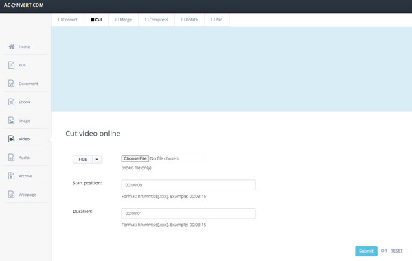 AConvert Online Video Cutter