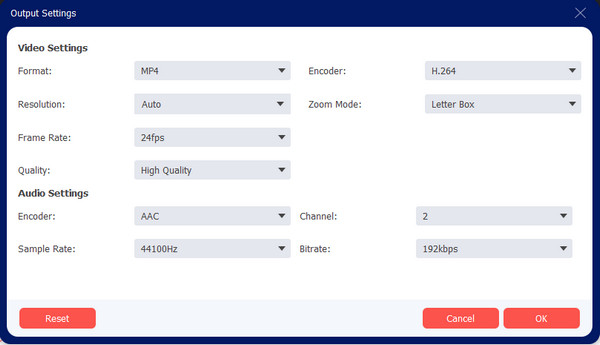 AnyRec Video Cropper Output Settings ครอบตัดวิดีโอบน Mac