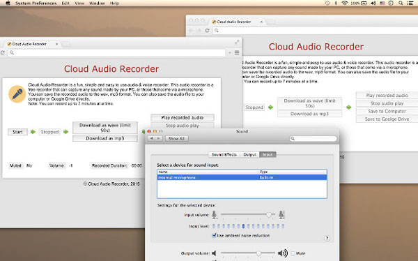 Registratore audio su cloud per Chrome Screen Recorder