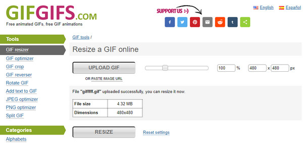 GIFGIFS Çevrimiçi GIF Kırpma
