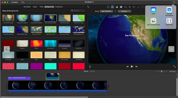 iMovie Exportieren und teilen Sie ein Lyric-Video