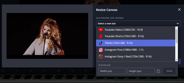 Kapwing Resize Canvas Crop Videos auf dem Mac