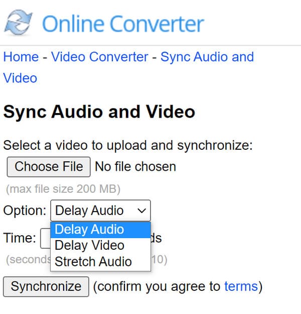 Online Converter Optoin Synchronize Cómo retrasar el audio en línea