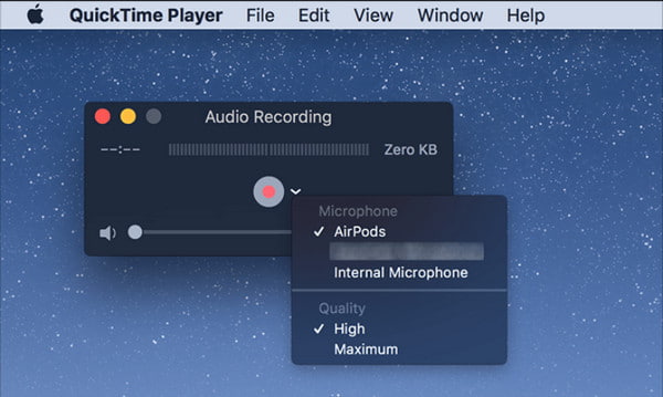 QuickTime Audio Recording Software