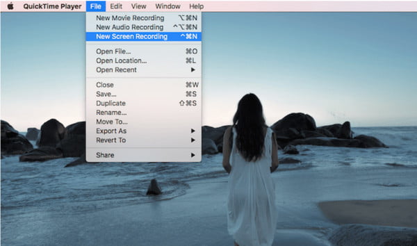 QuickTime File Bew Gravação de Tela Cortar Vídeo Mac