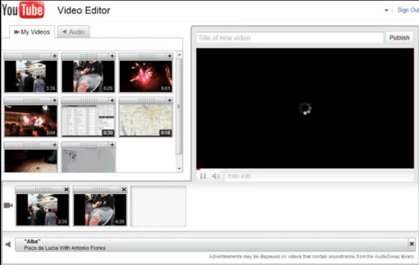 חותך וידאו מקוון של YouTube Video Editor