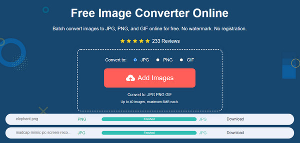 AnyRec slutförd konverteringsprocess Konvertera GIF till APNG