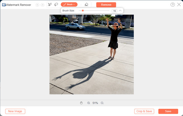 AnyRec sokszögű lasszókefe Hogyan távolítsuk el az árnyékokat a képről