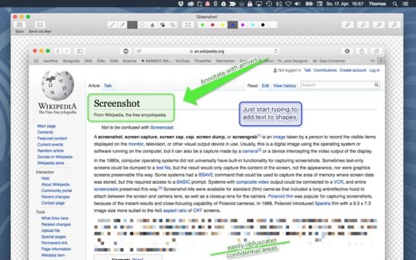 أداة القطع Greenshot لنظام التشغيل Mac