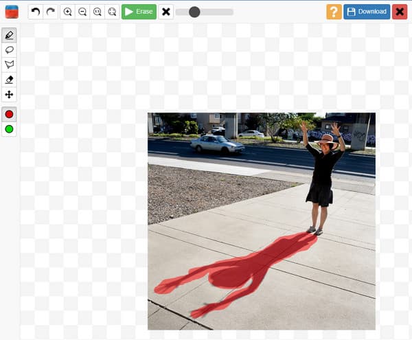 Inpaint Red Dot Remove Shadow from Picture