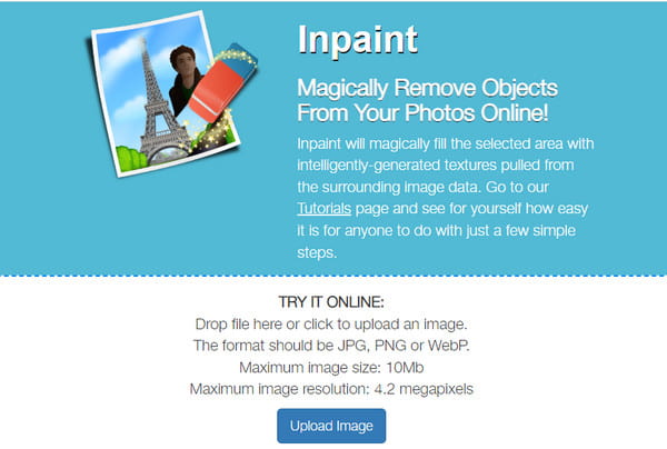 Inpaint Upload Image Ukloni sjenu sa slike