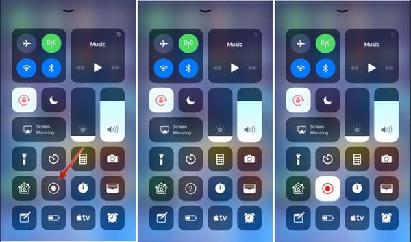 مركز تحكم iOS ابدأ في إيقاف تسجيل ندوة عبر الإنترنت