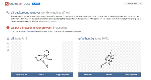 Strumenti GIF online Rimuovi sfondo da GIF